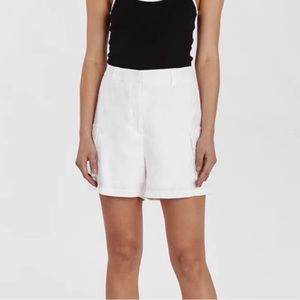 DISSH Ingrid white linen cargo shorts